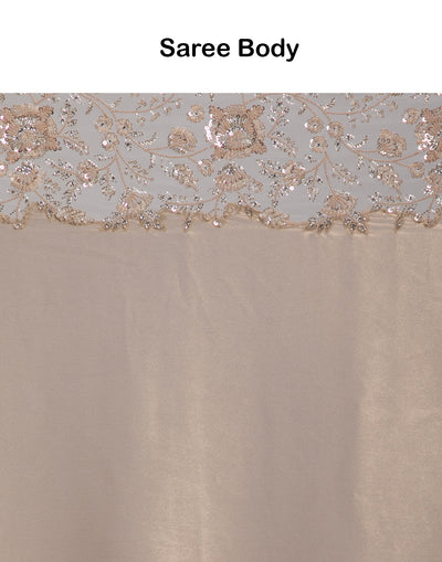 Ash Blond Embellished Tissue Silk Saree