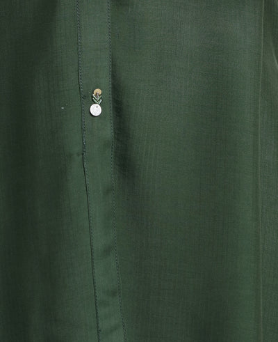 Basil Green Embellished Shirt And Pant Set