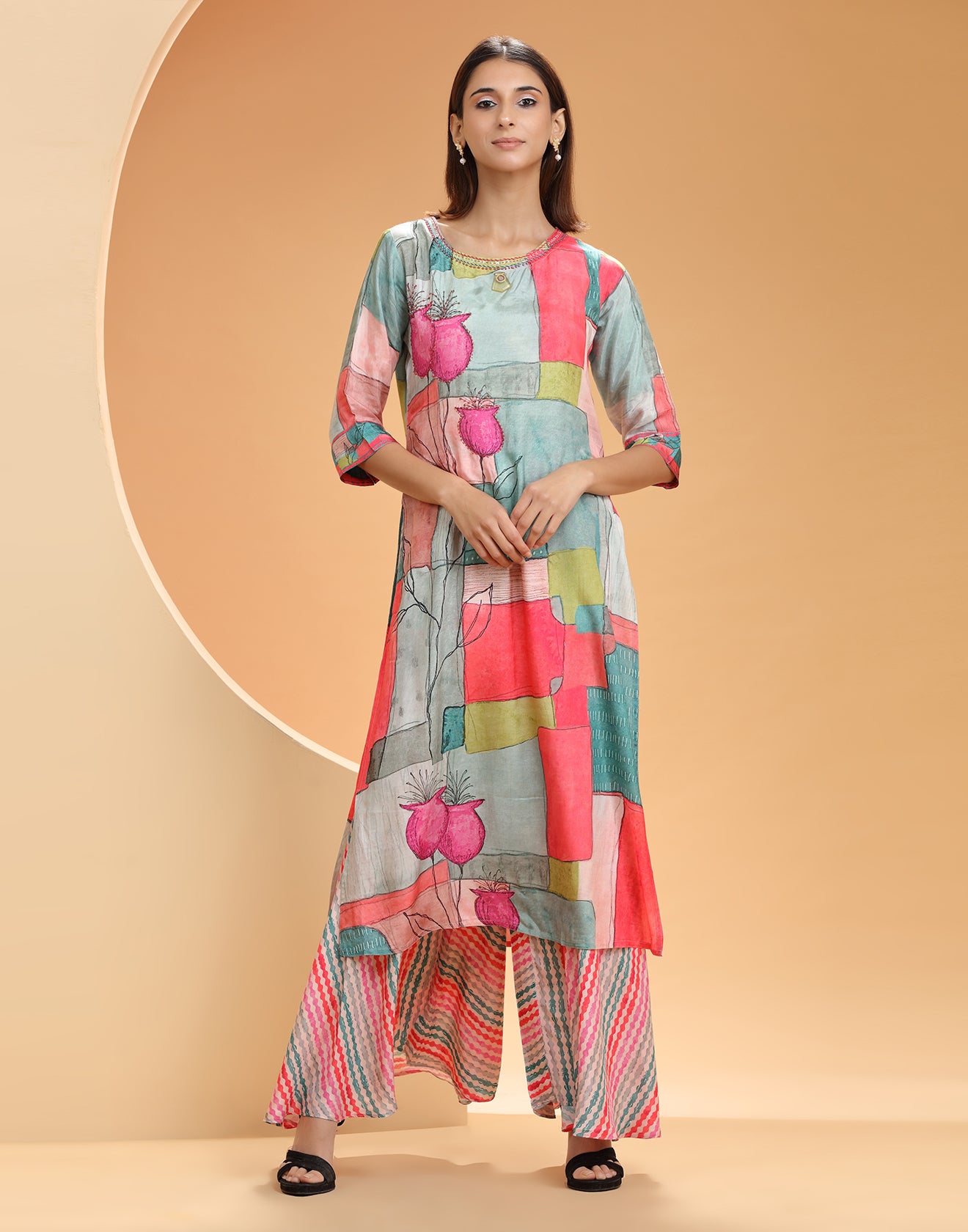 Multicolor printed cotton palazzo