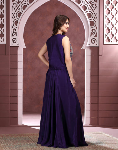 Amethyst Dream Indo-western Jacket Set