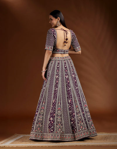 Amethyst Veil Embroidered Bridal Lehenga