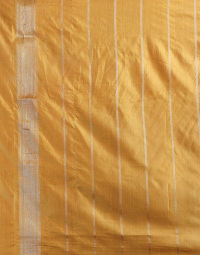 Antique Haldi Banarasi Tussar Silk Festive Saree With Unstitched Blouse Fabric