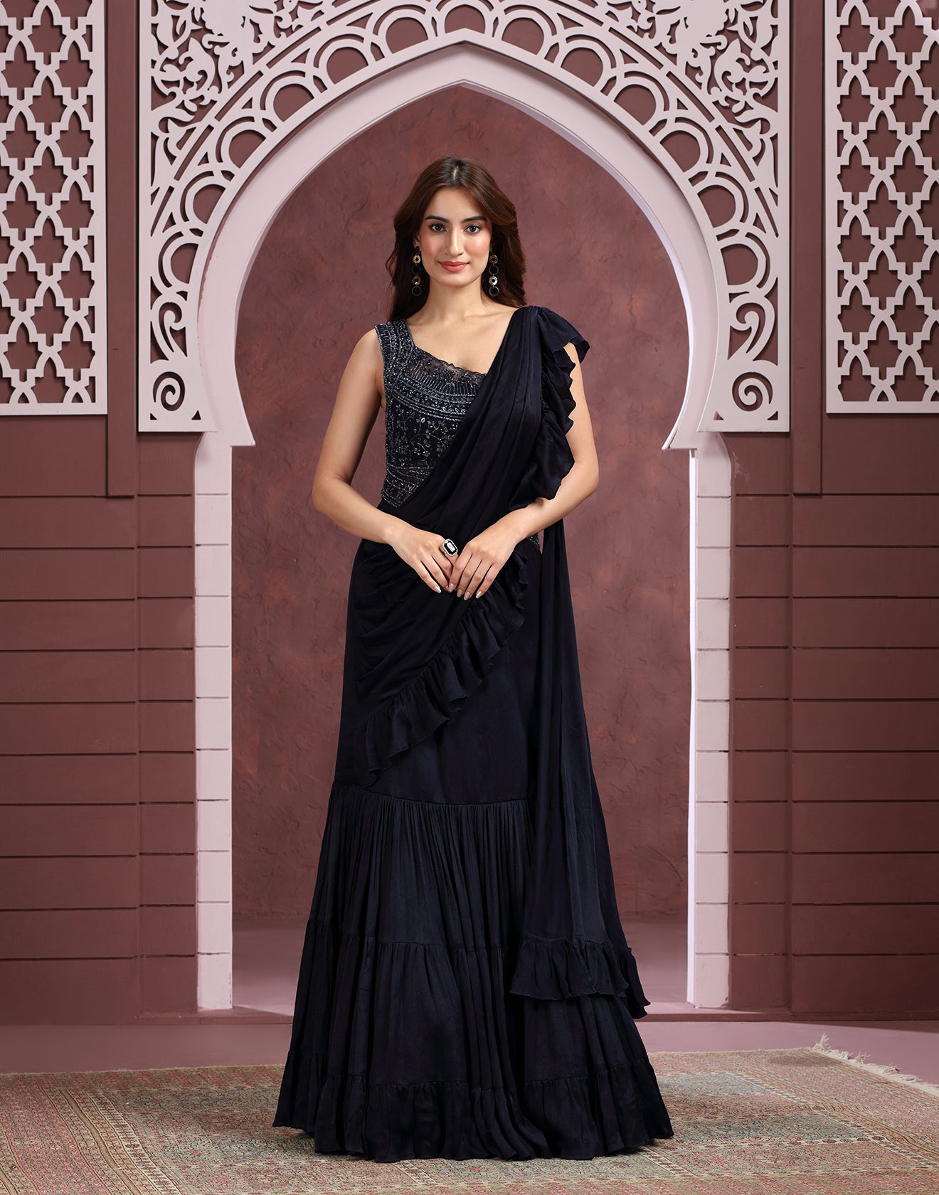 Astral Blue Embellished Bridesmaid Gown