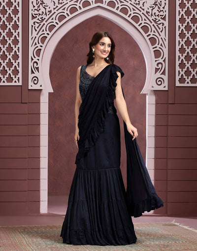 Astral Blue Embellished Bridesmaid Gown