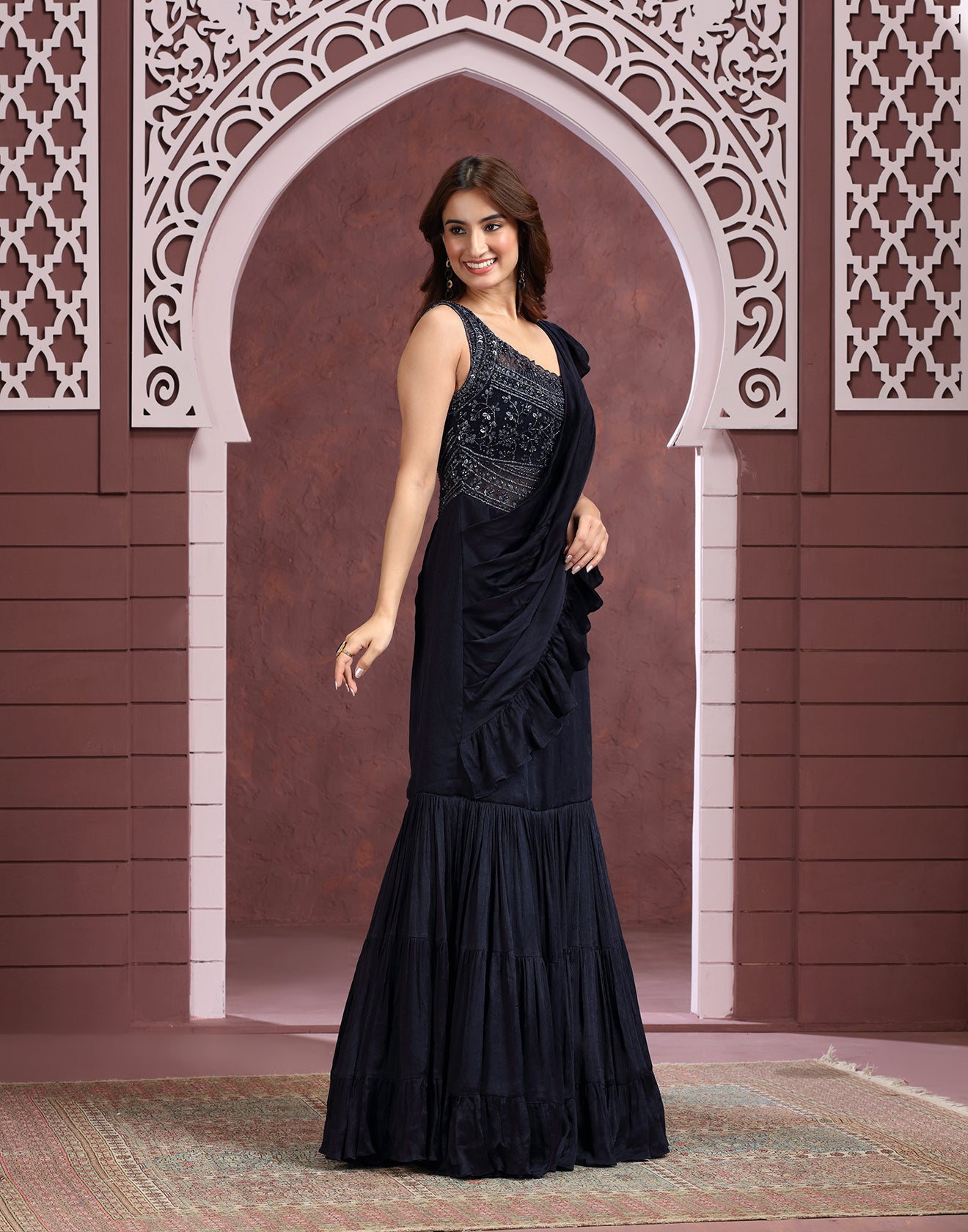 Astral Blue Embellished Bridesmaid Gown