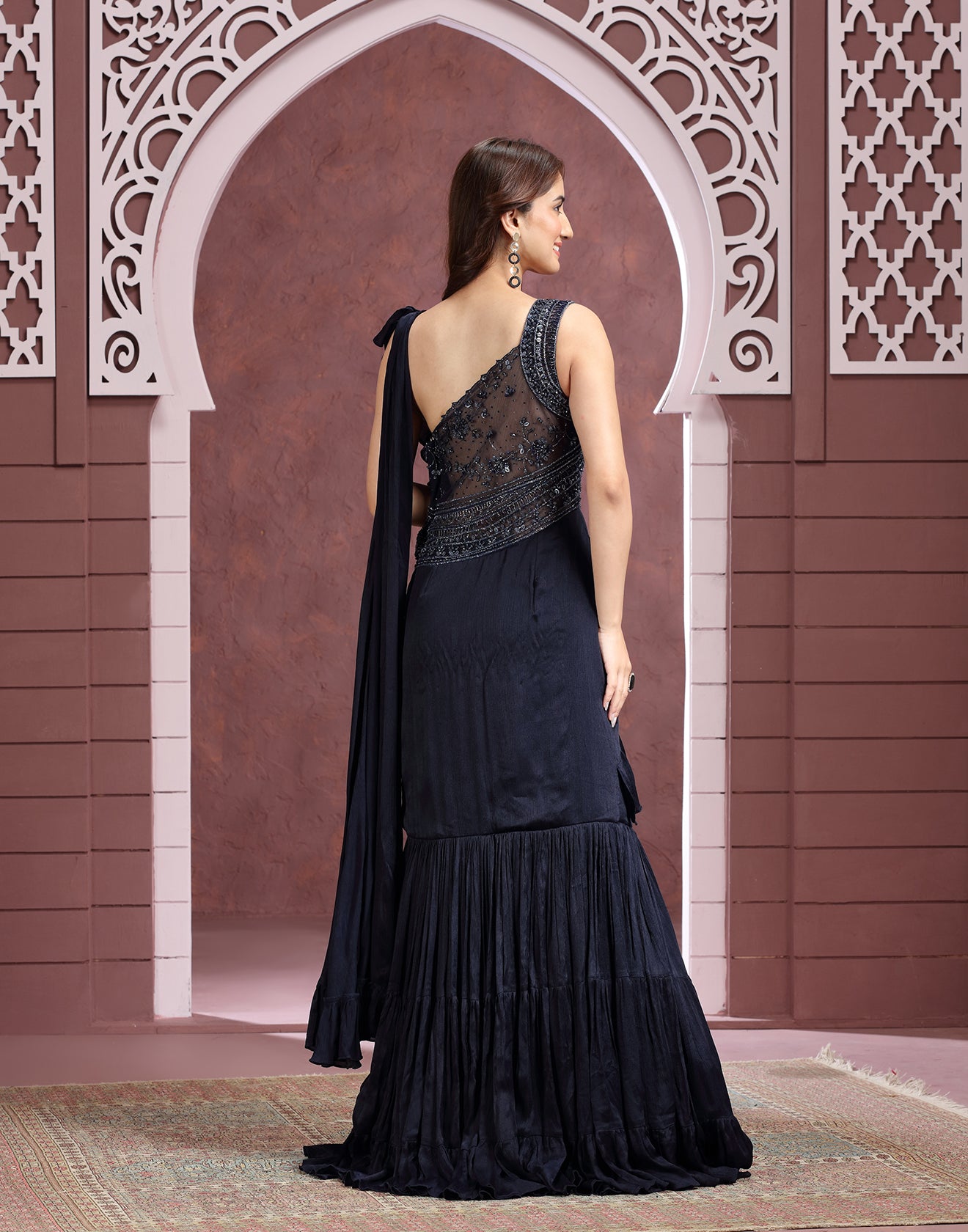 Astral Blue Embellished Bridesmaid Gown