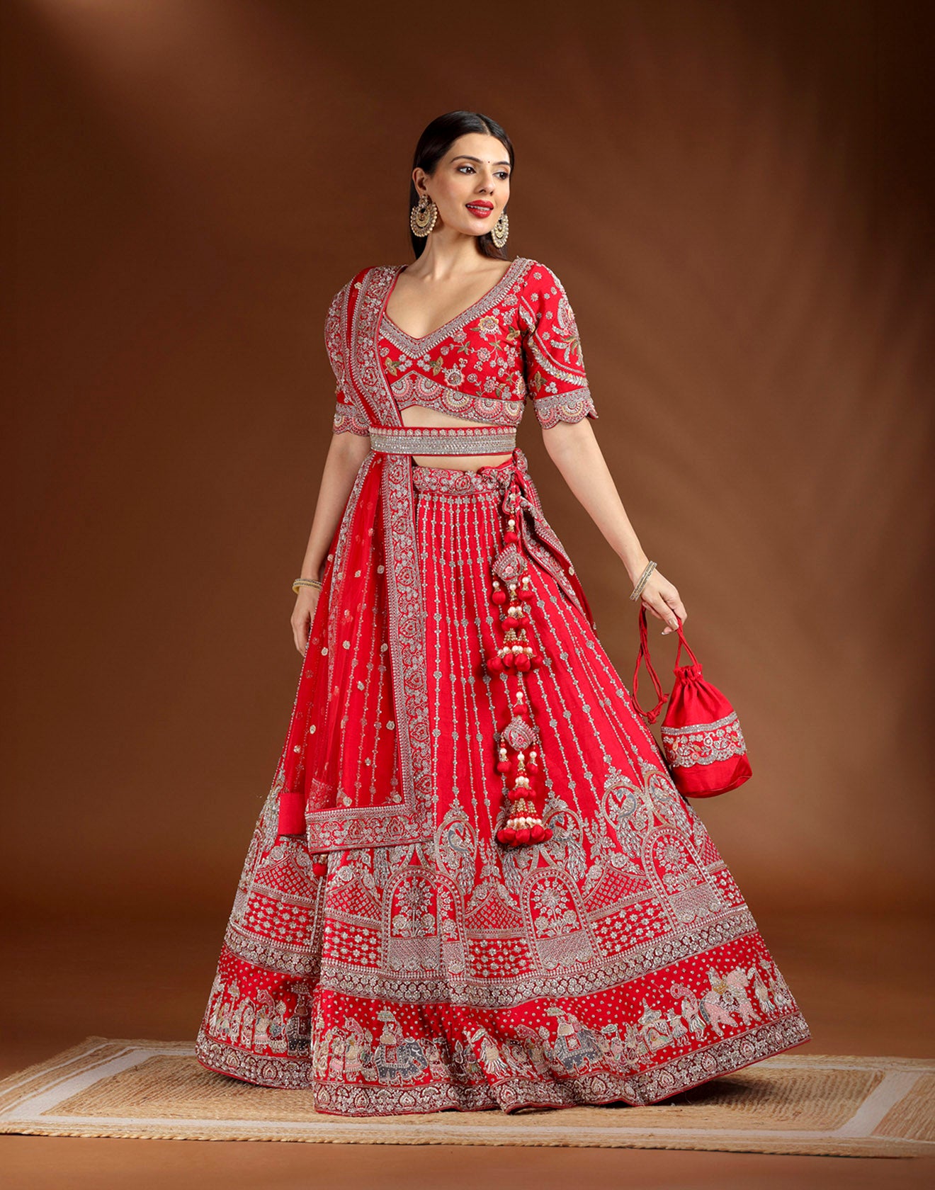 Baraat Muse Red Bridal Lehenga Set