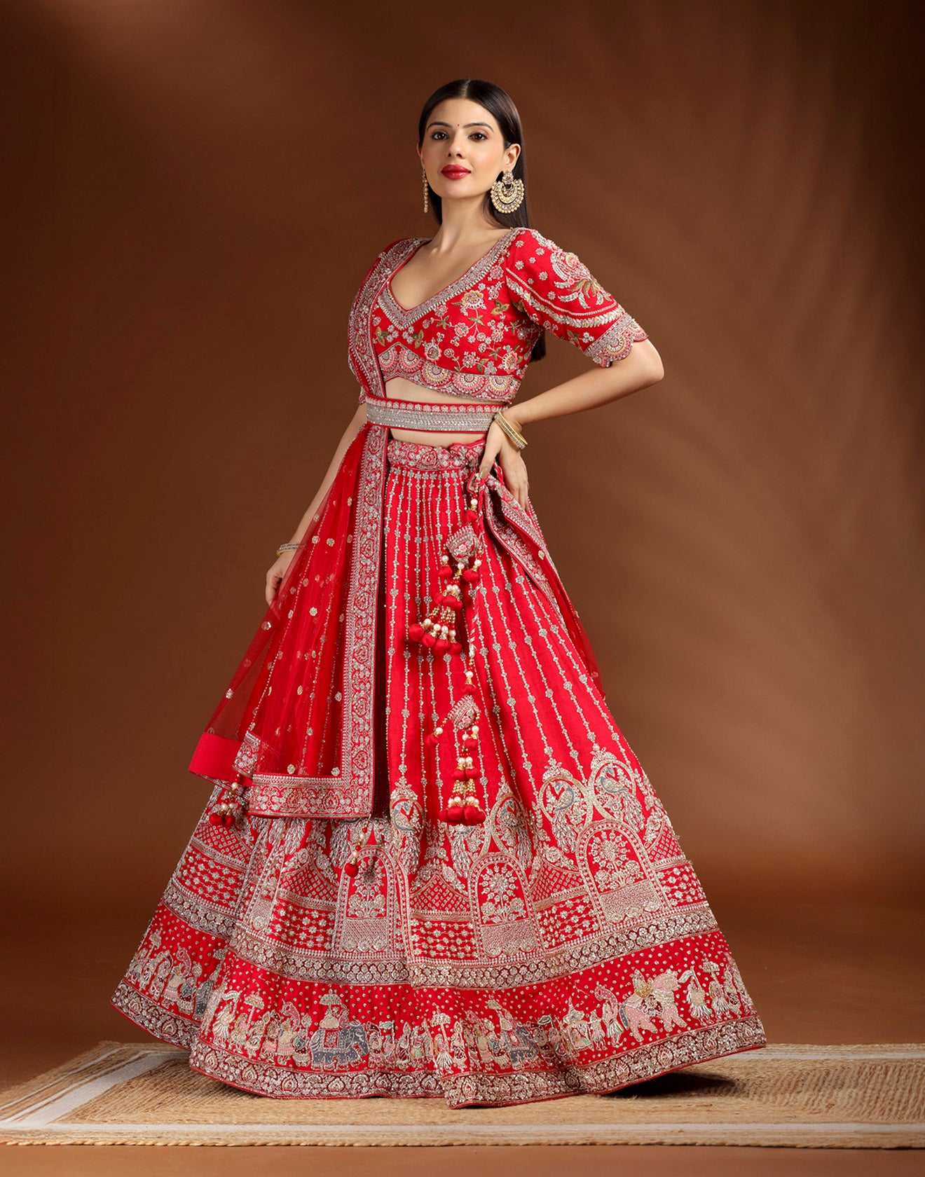 Baraat Muse Red Bridal Lehenga Set