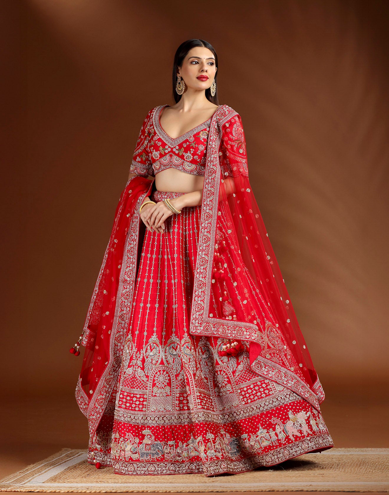 Baraat Muse Red Bridal Lehenga Set