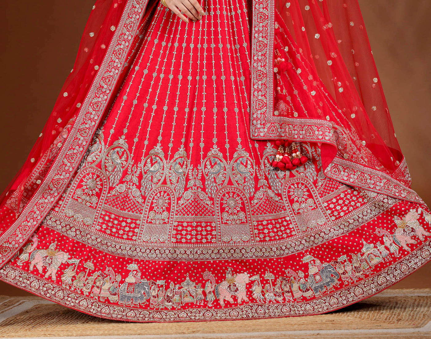 Baraat Muse Red Bridal Lehenga Set