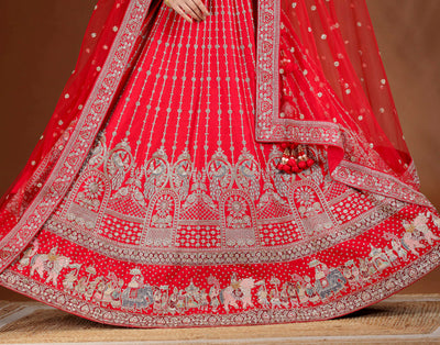 Baraat Muse Red Bridal Lehenga Set