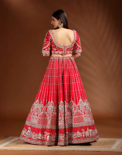 Baraat Muse Red Bridal Lehenga Set