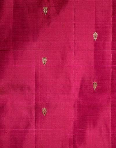 Berry Sangria Brocade Kanjivaram Saree With Unstitched Blouse Fabric