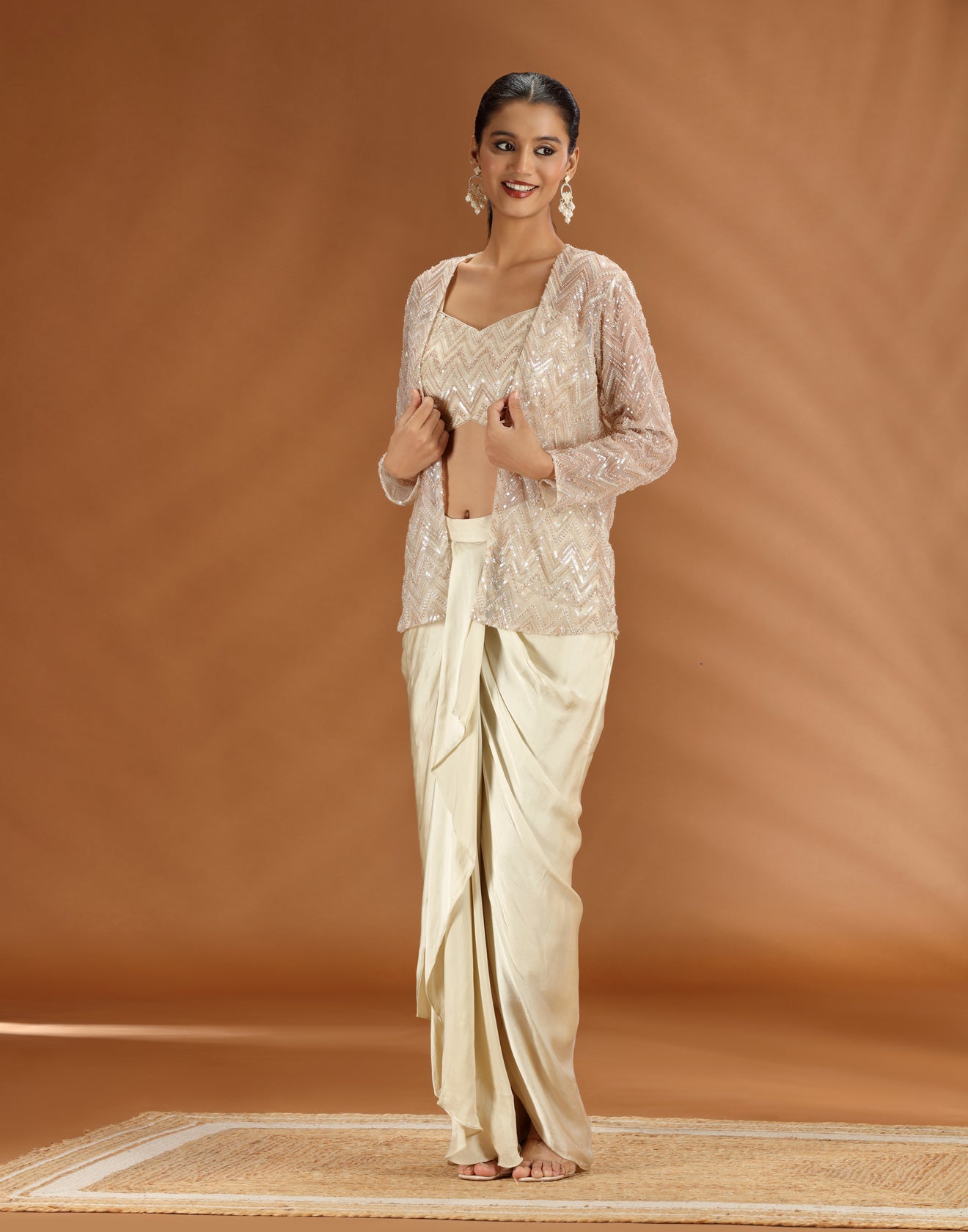 Créme Twist Chevron Embellished Festive Fusion Set