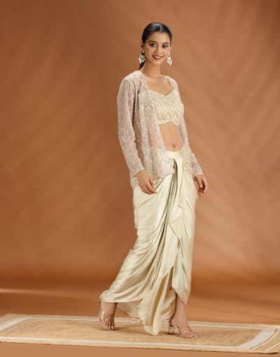 Créme Twist Chevron Embellished Festive Fusion Set
