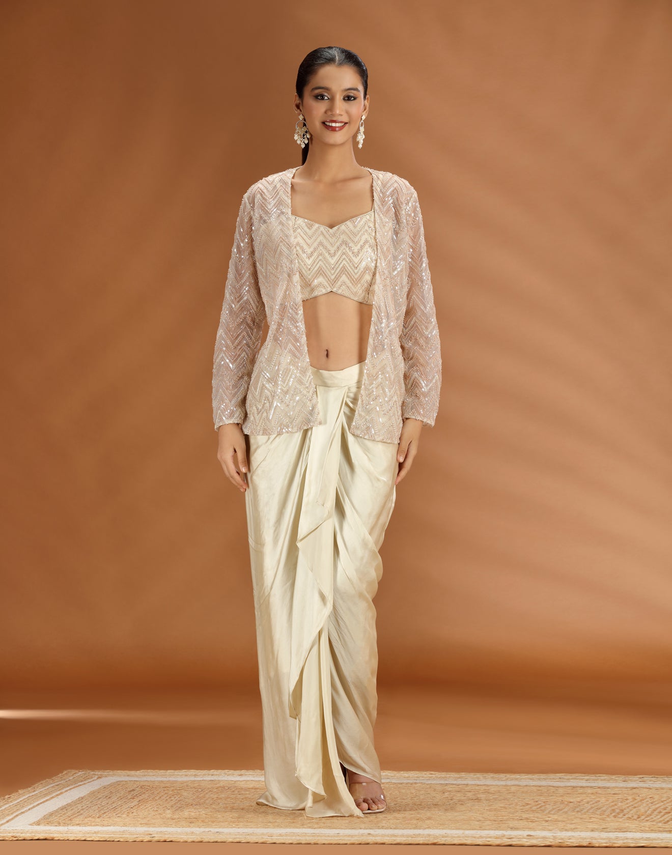 Créme Twist Chevron Embellished Festive Fusion Set