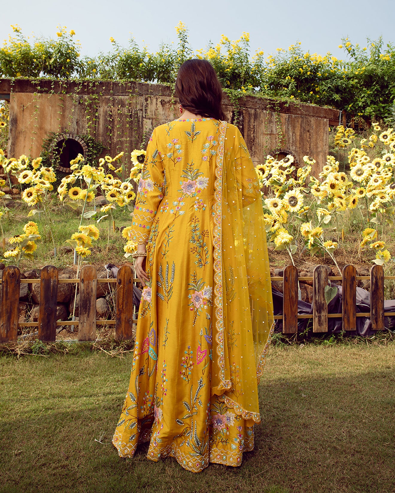 Dandelion Yellow Embellished Anarkali