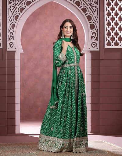Emerald Canopy Bandhej Printed Salwar Suit