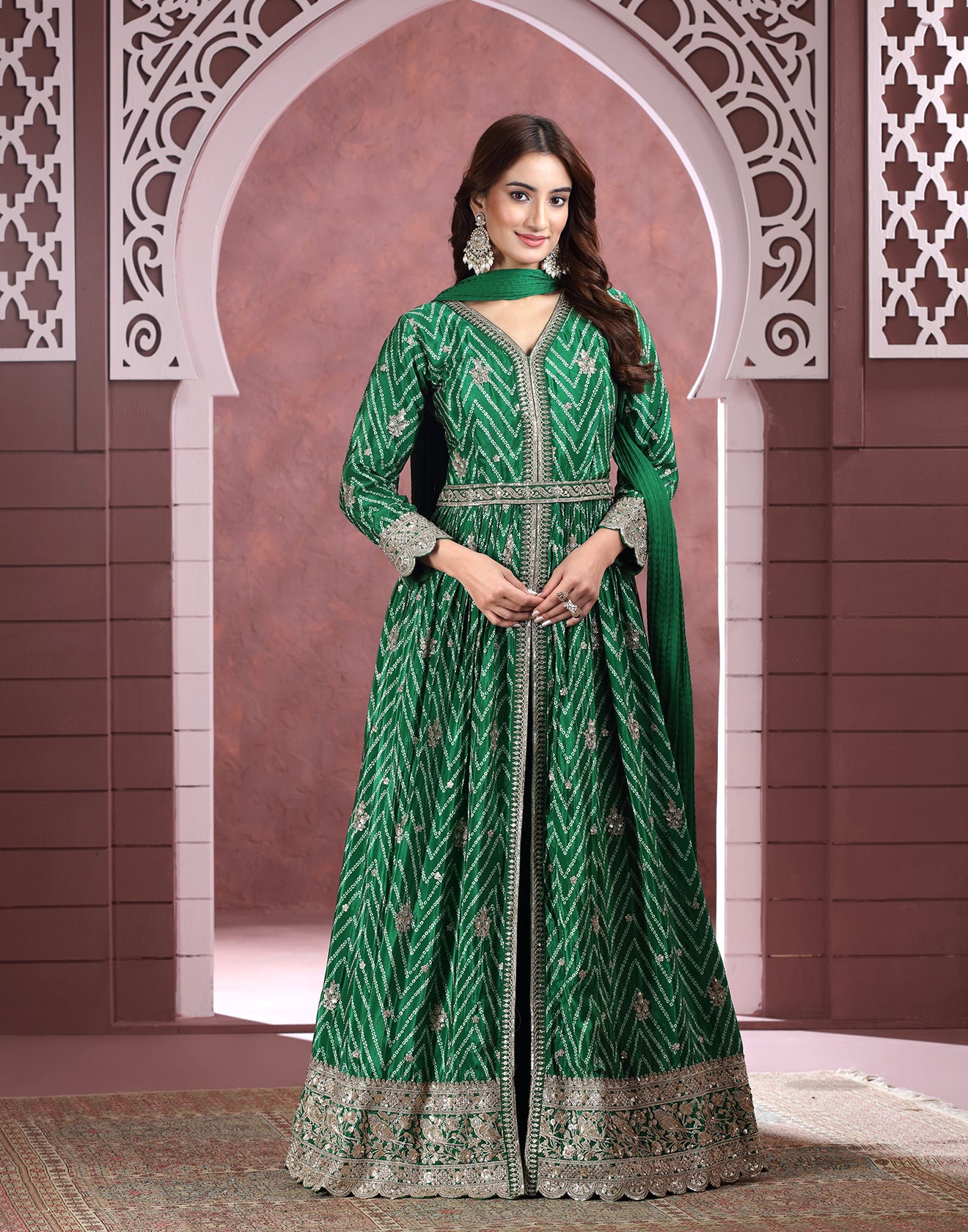 Emerald Canopy Bandhej Printed Salwar Suit