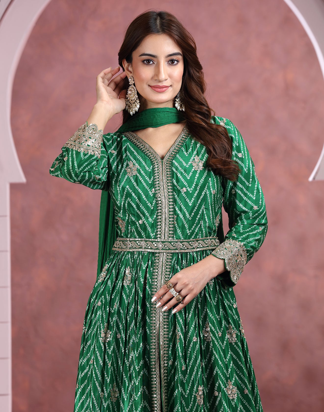 Emerald Canopy Bandhej Printed Salwar Suit