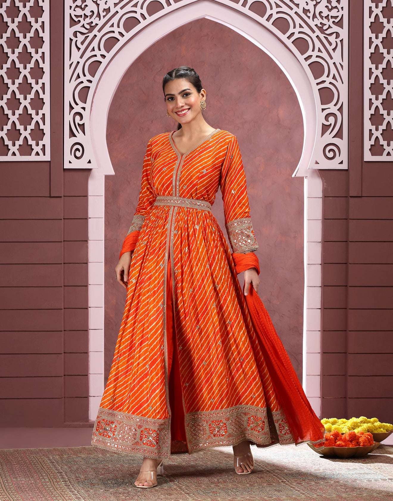 Fiery Grace Leheriya Printed Festive Anarkali Suit