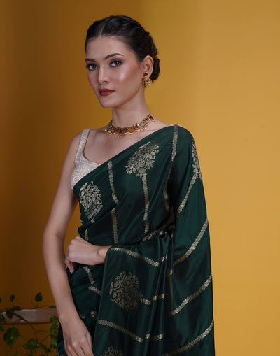 Forest Emerald Festive Silk Saree