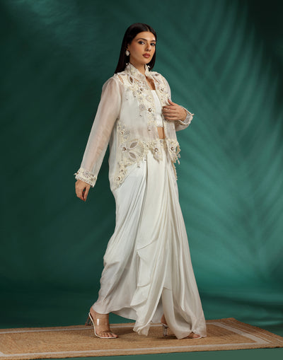 Frost Mist Embellsihed Fusion Jacket Set