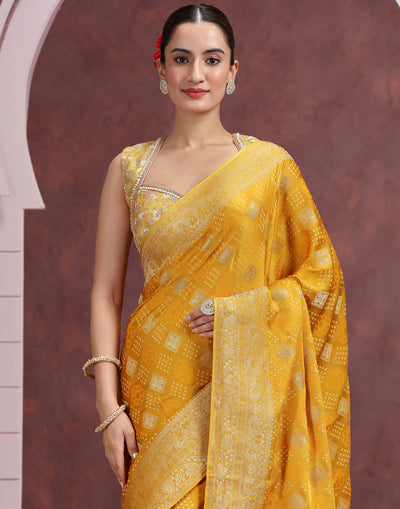 Gendaa Phool Festive Bandhej Saree