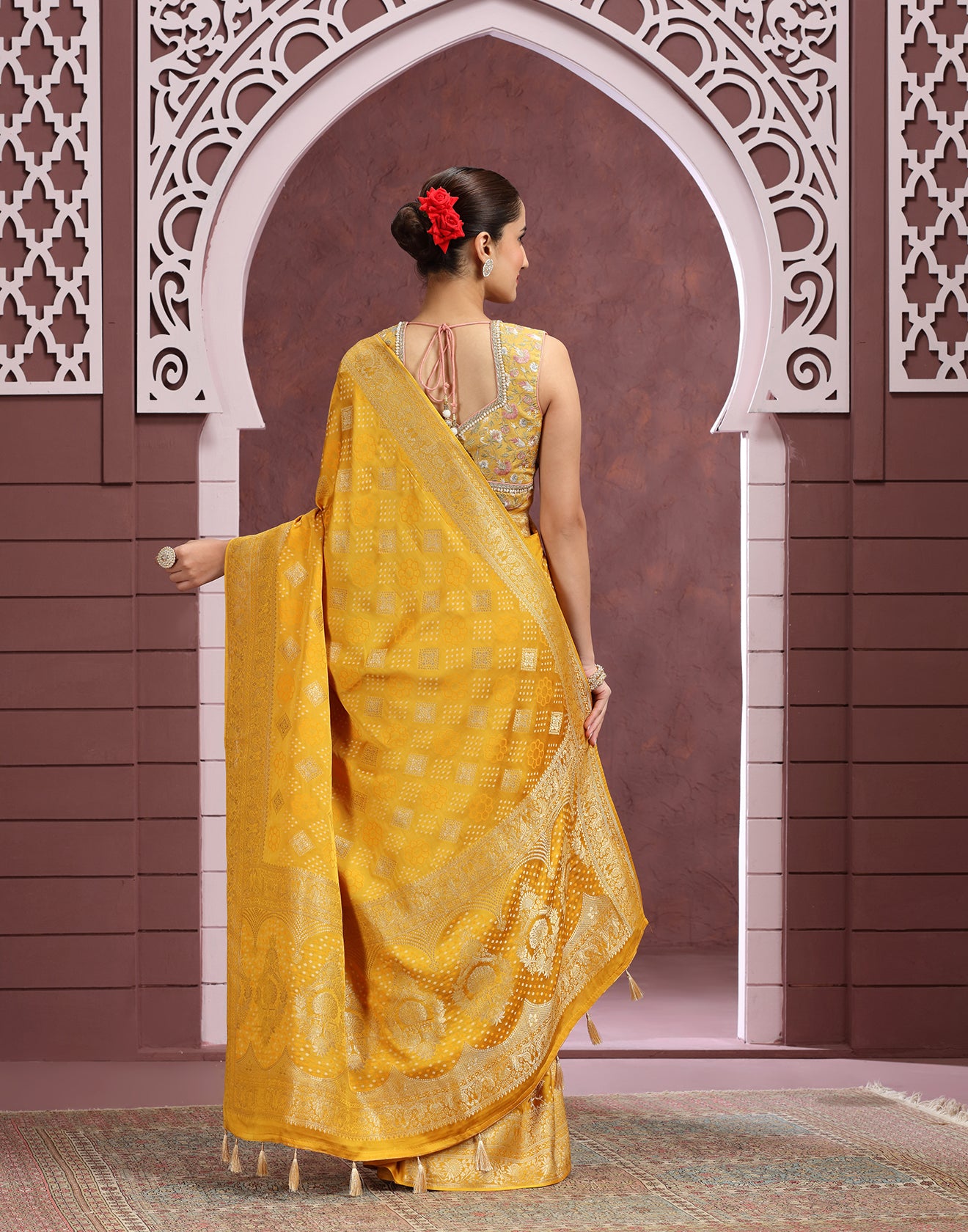 Gendaa Phool Festive Bandhej Saree