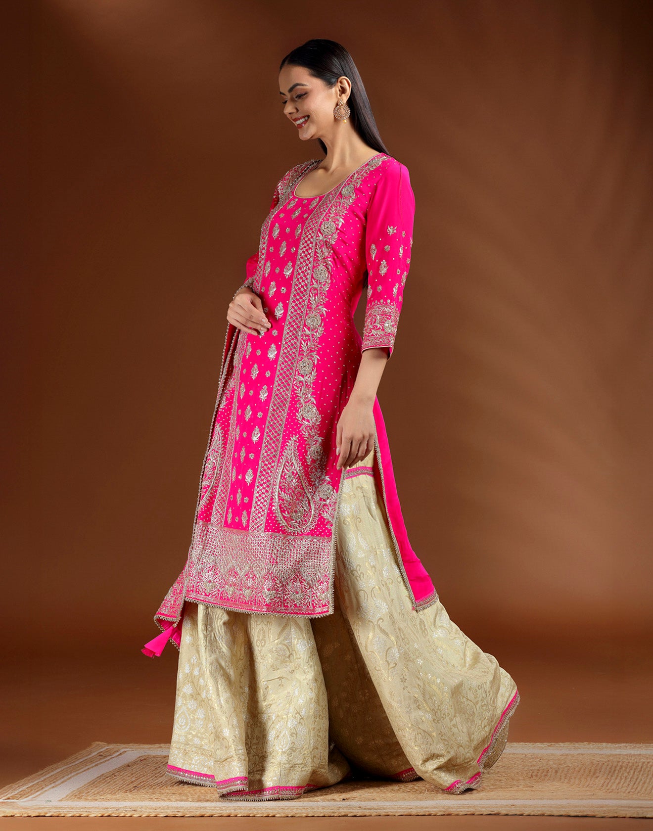 Gulabi Bougainvillea Wedding Sharara Suit