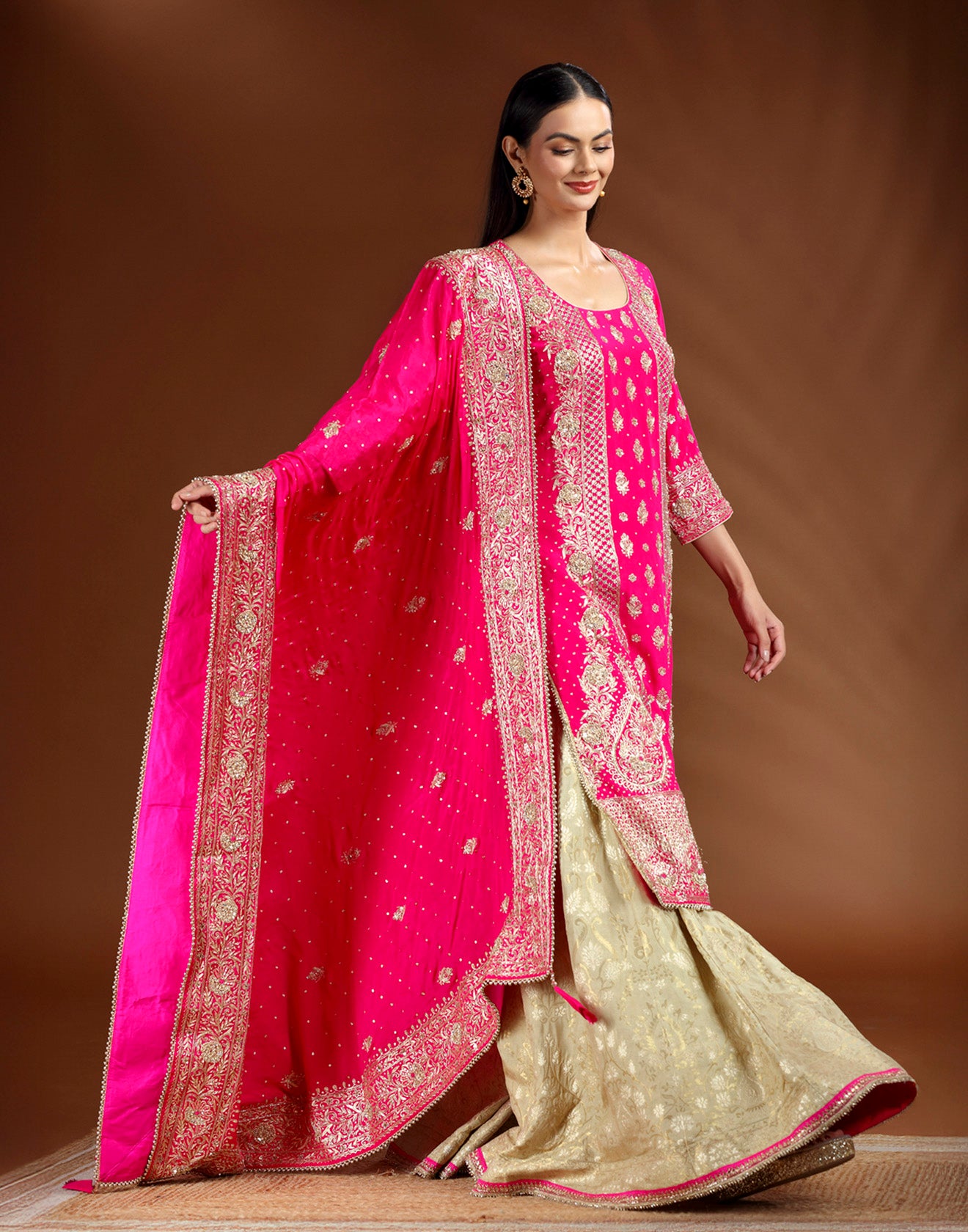 Gulabi Bougainvillea Wedding Sharara Suit