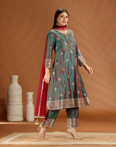 Gulbagh Glint Hand Embroidered Pure Banarasi Silk Salwar Suit