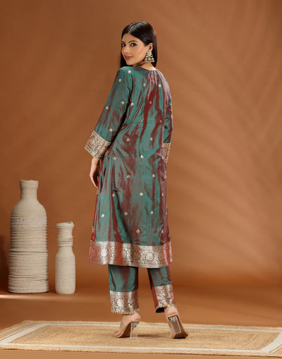 Gulbagh Glint Hand Embroidered Pure Banarasi Silk Salwar Suit