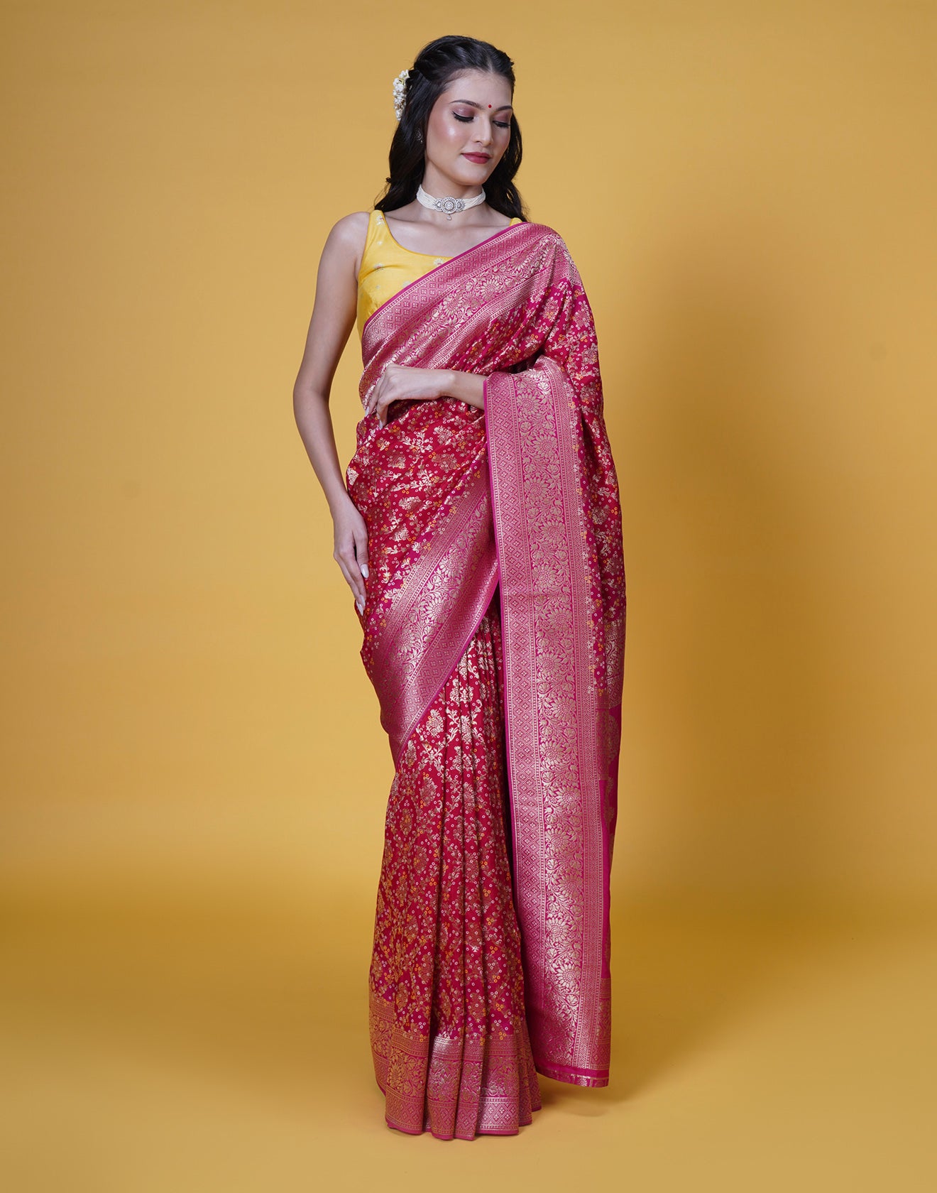 Gulmohar Drama Zari Woven Silk Saree