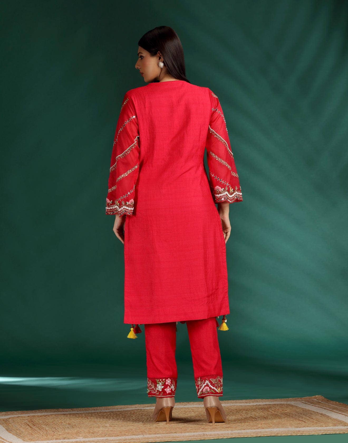 Laal Noor – Straight Cut Suit with Tassel Detailing