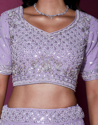 Lavender Charm Embellished Lehenga Set