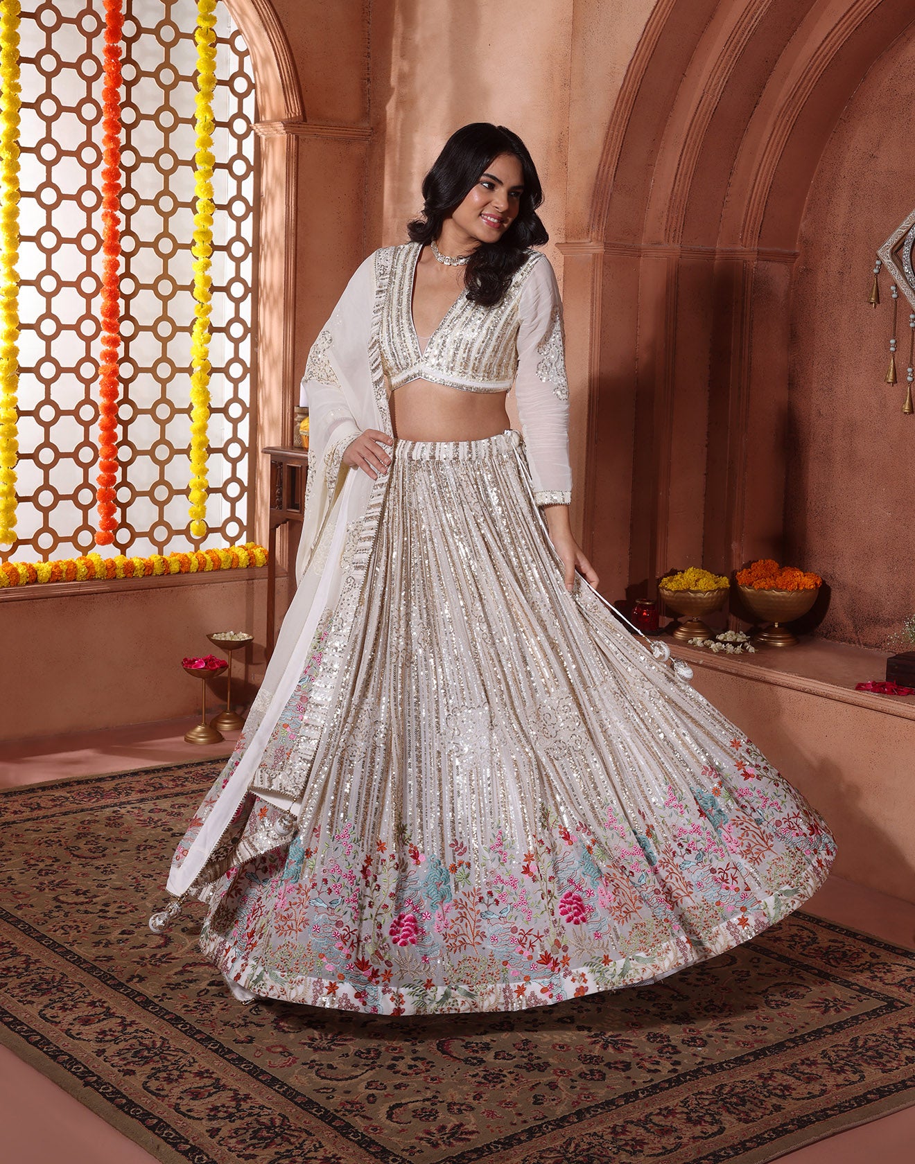 Luminous Luxe Multicolor Embroidered Lehenga