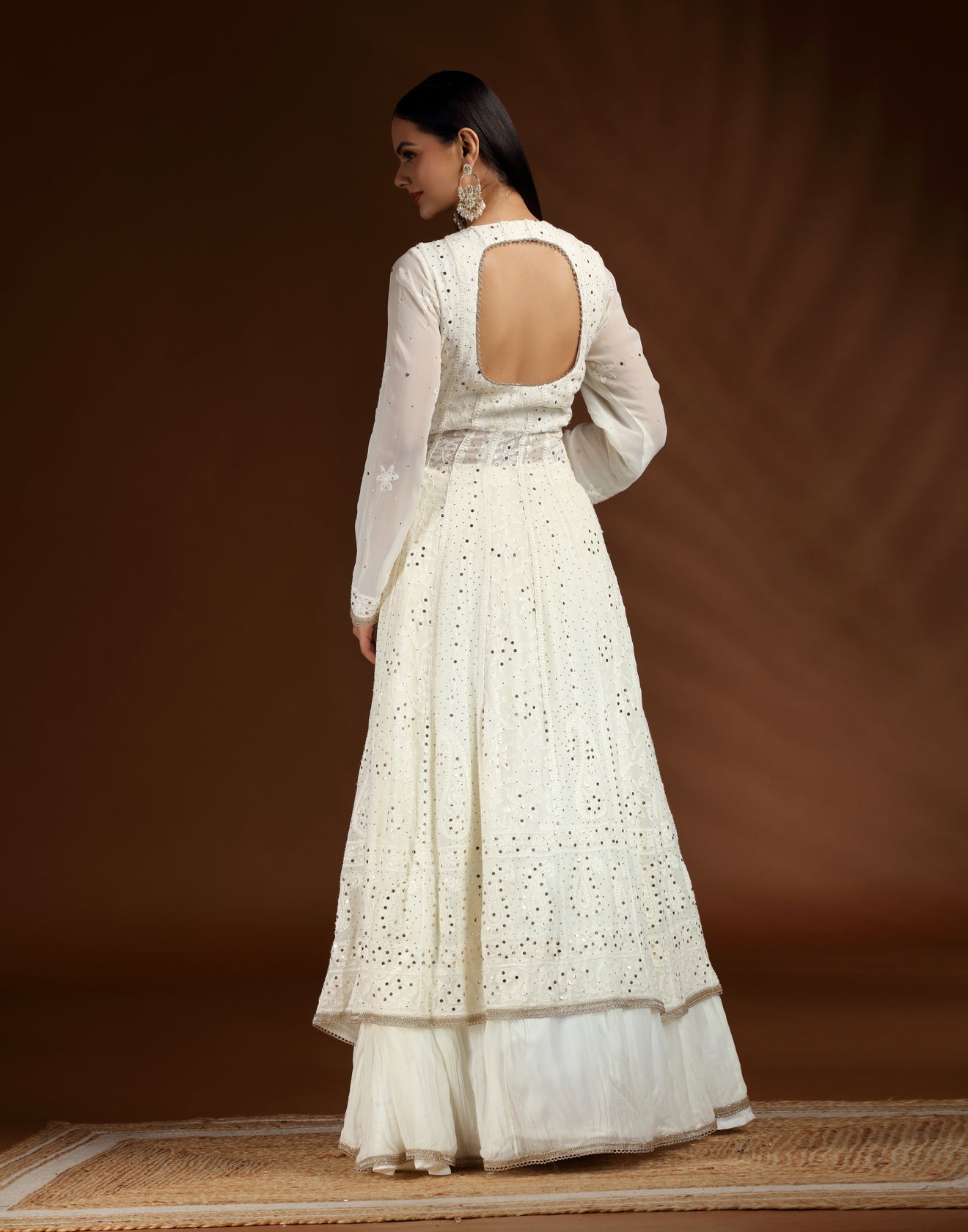 Maple Mousse Pure Lucknowi Embroidered Suit Set