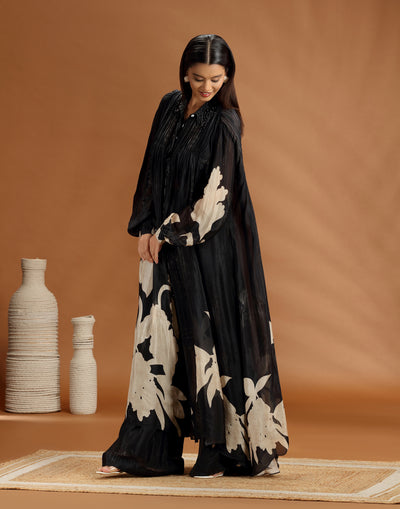 Midnight Mirage Printed Long Kurta With Pallazo Suit
