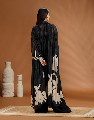 Midnight Mirage Printed Long Kurta With Pallazo Suit