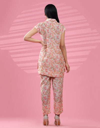 Millennial Pink Printed Fusion Co-ord Set