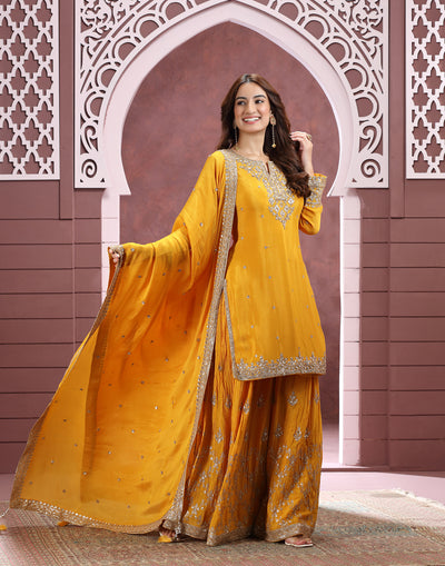 Mimosa Glaze Embellished Gharara Set