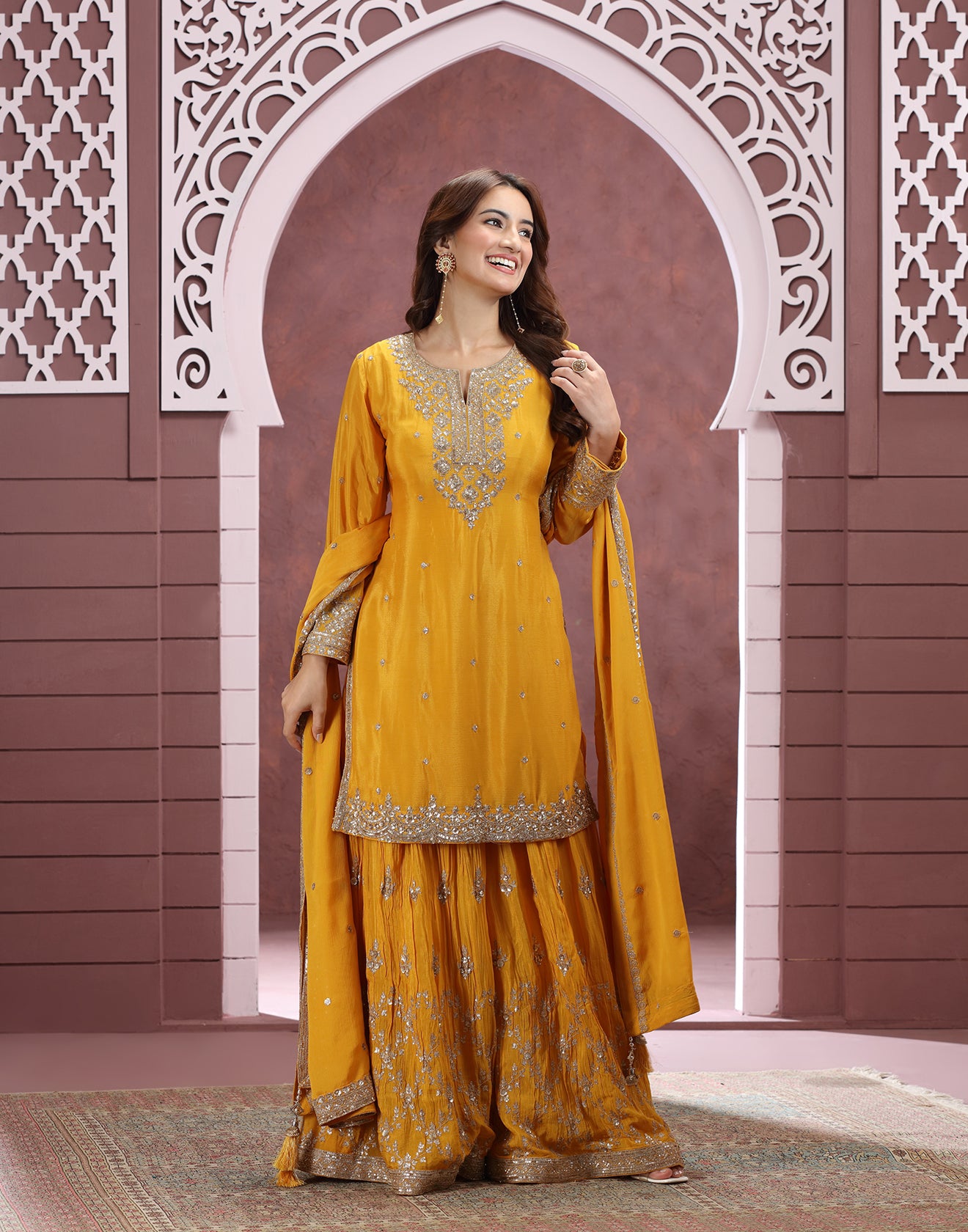 Mimosa Glaze Embellished Gharara Set