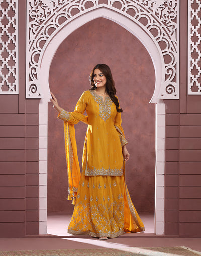 Mimosa Glaze Embellished Gharara Set