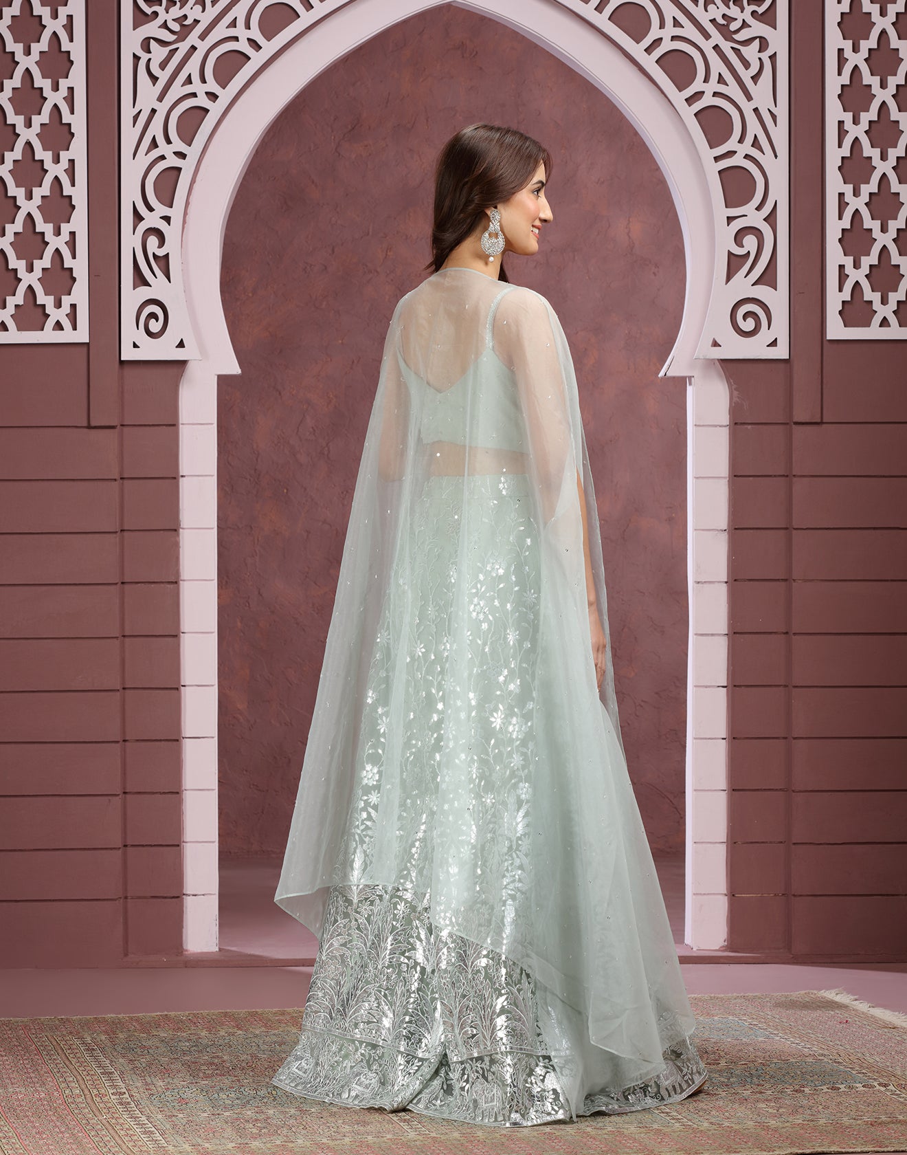 Minted Glamor Festive Fusion Jacket Set