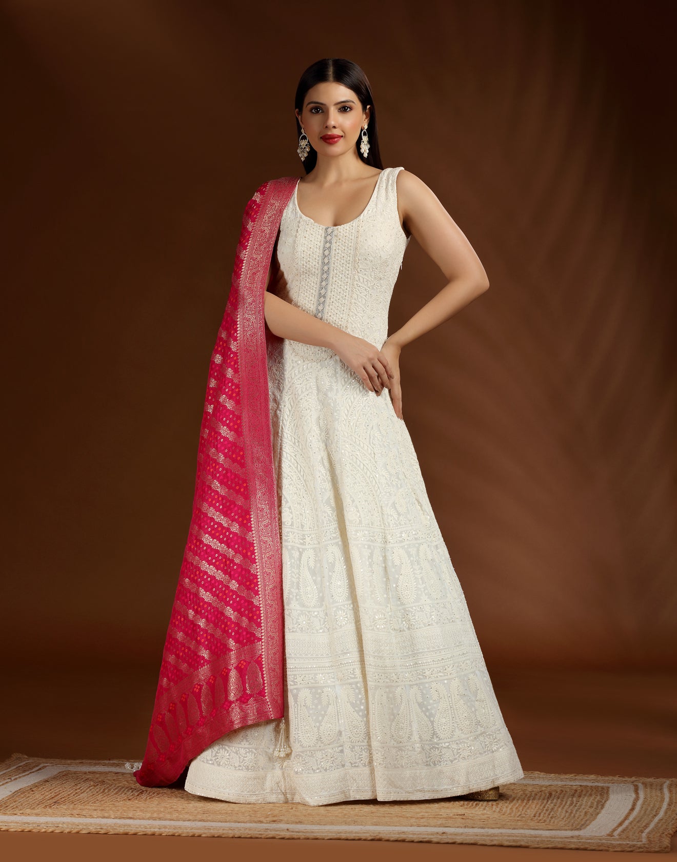 Moon Ivory Lucknowi Suit Set