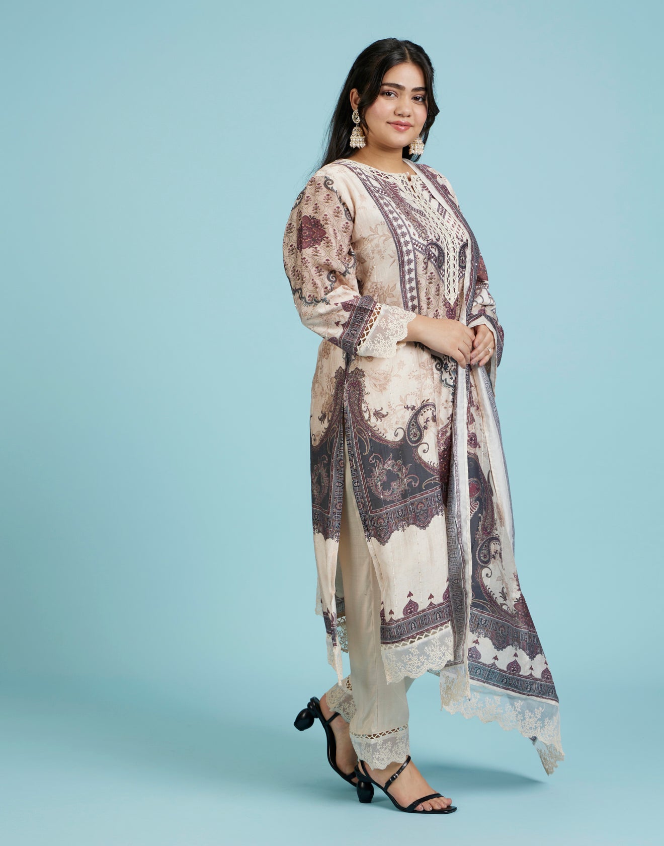 Mughal-E-Khas Printed Cotton Silk Kurta Set