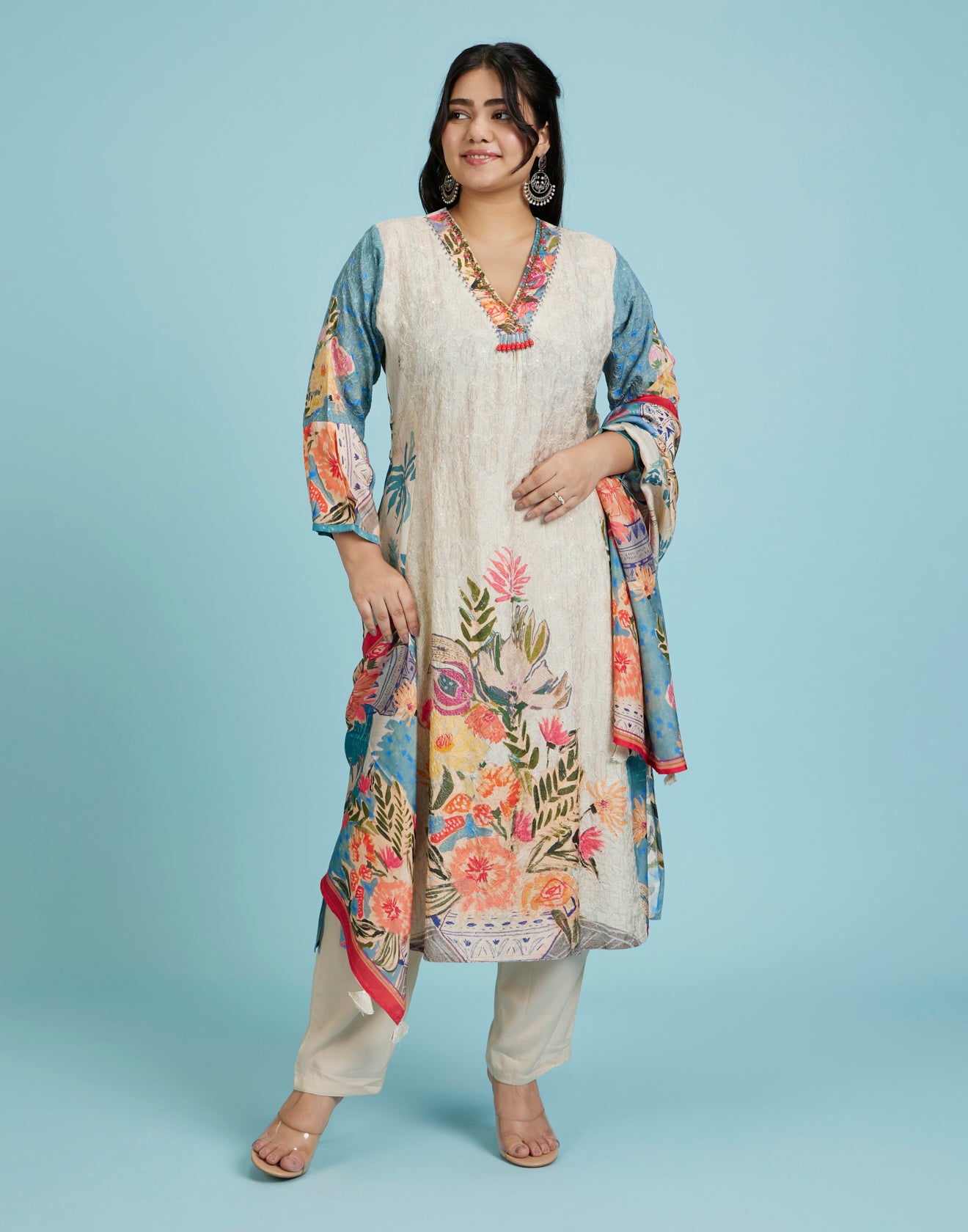 Ocean Reef Palette Ethnic Kurta Set For Women