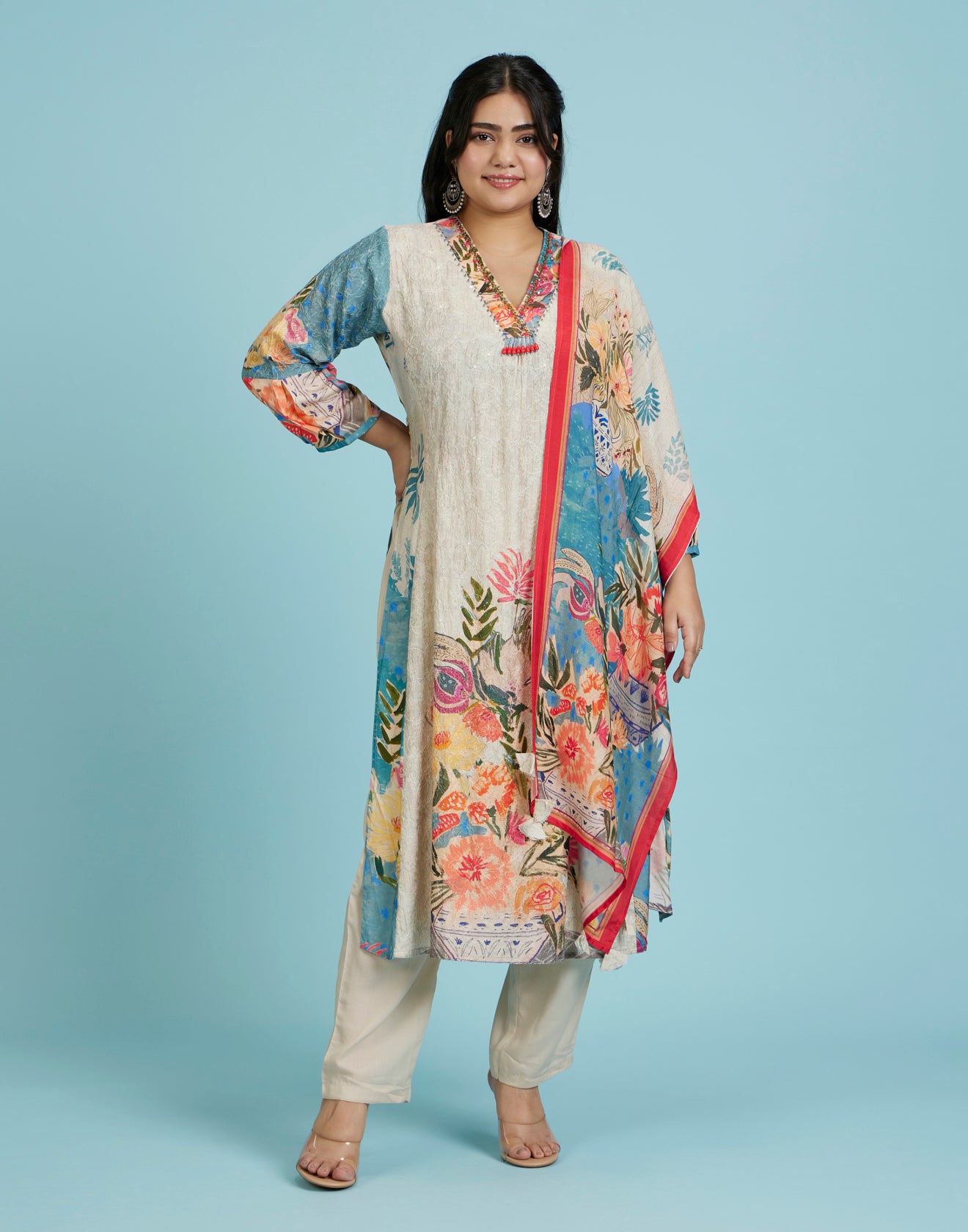 Ocean Reef Palette Ethnic Kurta Set For Women