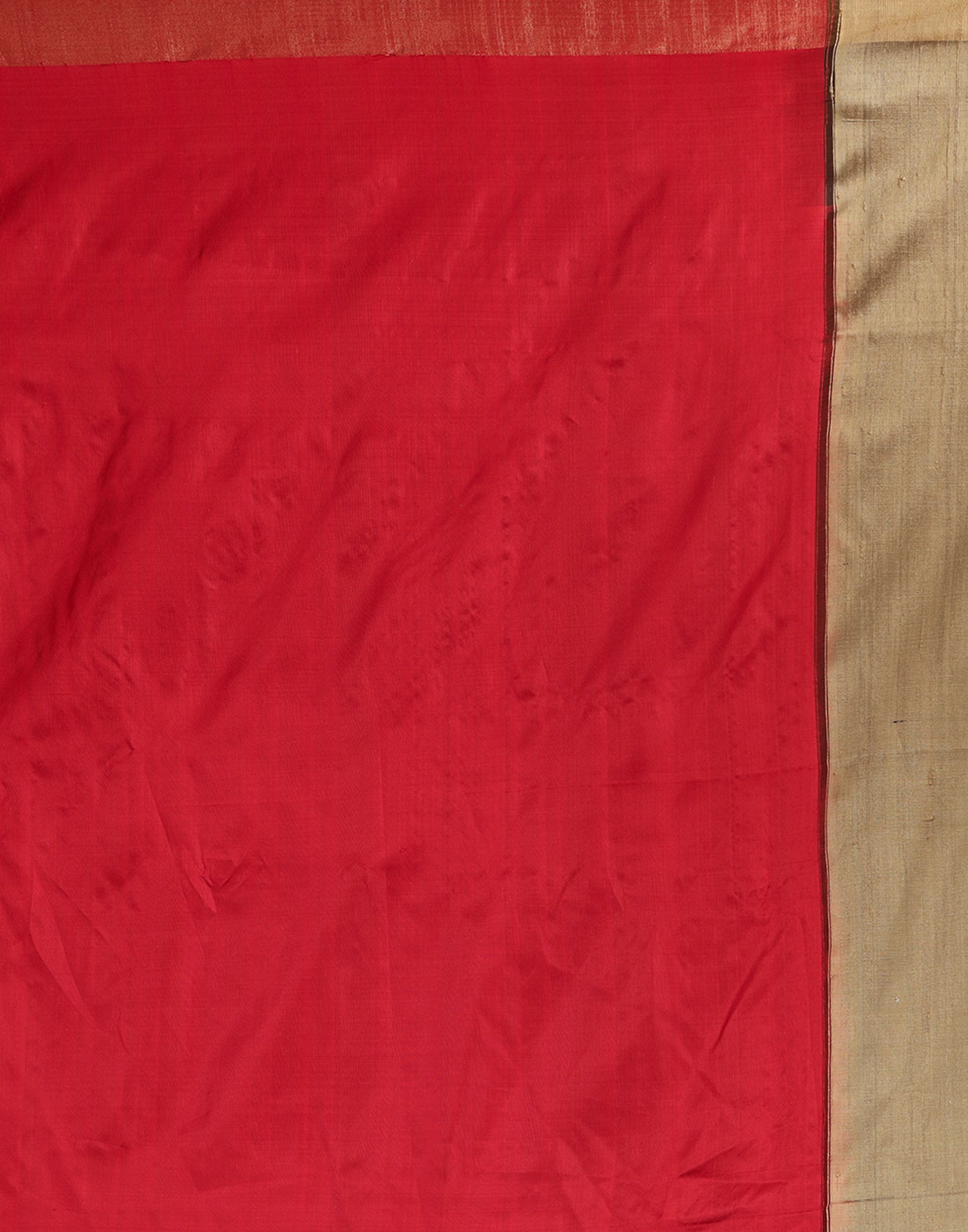 Olive Green & Red Pure Silk Paithani Saree With Unstitched Blouse Fabric